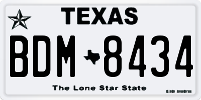 TX license plate BDM8434