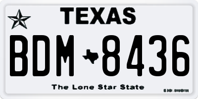 TX license plate BDM8436