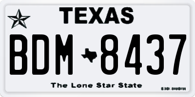 TX license plate BDM8437