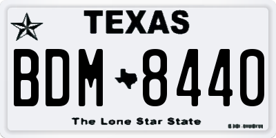 TX license plate BDM8440