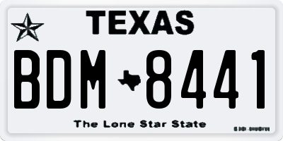 TX license plate BDM8441