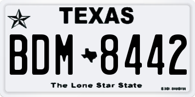 TX license plate BDM8442