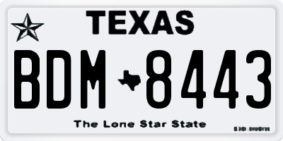 TX license plate BDM8443