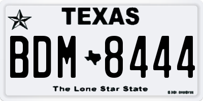 TX license plate BDM8444