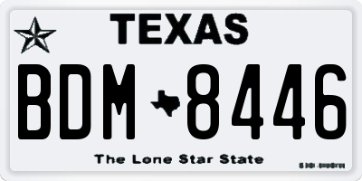TX license plate BDM8446