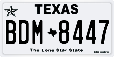 TX license plate BDM8447