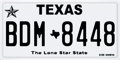 TX license plate BDM8448