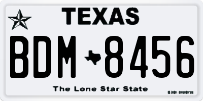 TX license plate BDM8456
