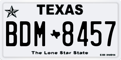 TX license plate BDM8457