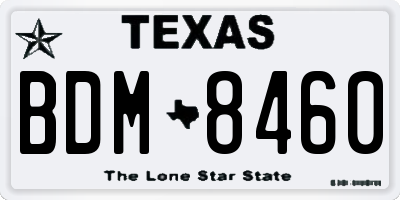 TX license plate BDM8460
