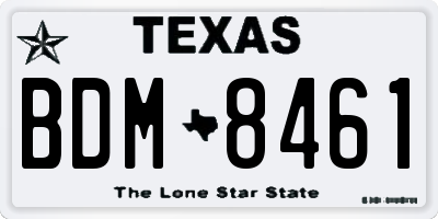 TX license plate BDM8461