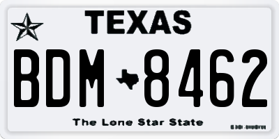TX license plate BDM8462