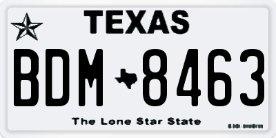 TX license plate BDM8463