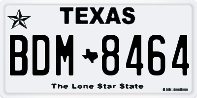 TX license plate BDM8464