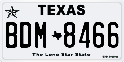 TX license plate BDM8466