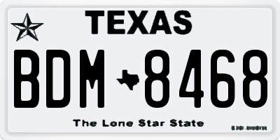 TX license plate BDM8468