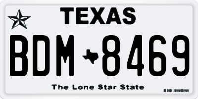 TX license plate BDM8469