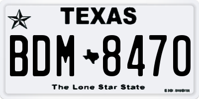 TX license plate BDM8470