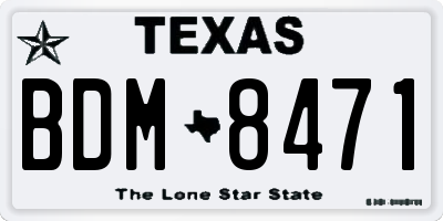 TX license plate BDM8471