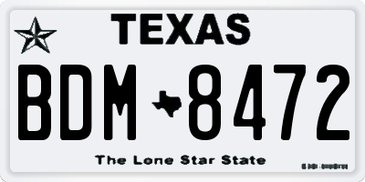 TX license plate BDM8472