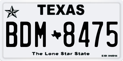TX license plate BDM8475
