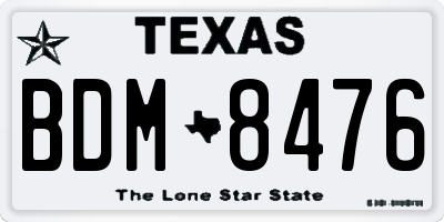TX license plate BDM8476