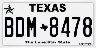 TX license plate BDM8478