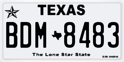 TX license plate BDM8483