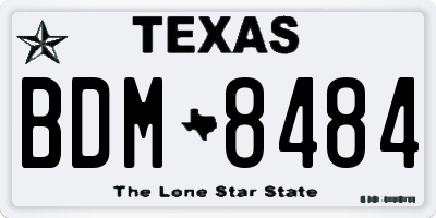 TX license plate BDM8484