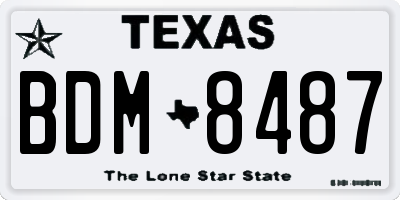 TX license plate BDM8487