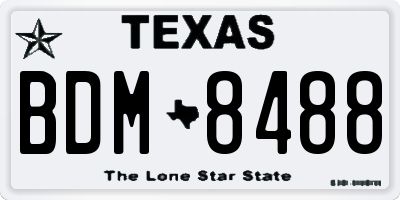 TX license plate BDM8488