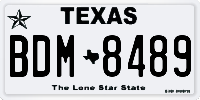 TX license plate BDM8489