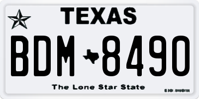 TX license plate BDM8490