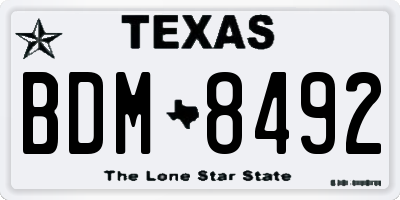 TX license plate BDM8492