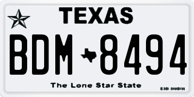 TX license plate BDM8494