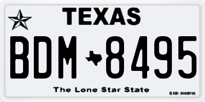 TX license plate BDM8495