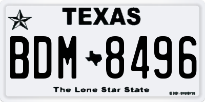 TX license plate BDM8496
