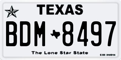 TX license plate BDM8497