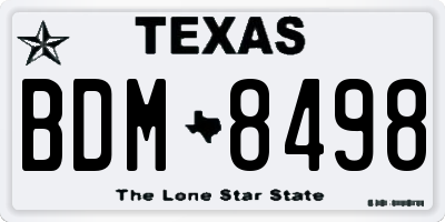 TX license plate BDM8498