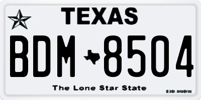TX license plate BDM8504