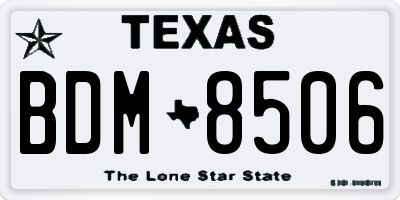 TX license plate BDM8506