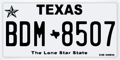 TX license plate BDM8507