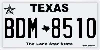 TX license plate BDM8510