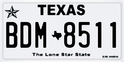 TX license plate BDM8511