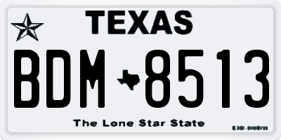 TX license plate BDM8513