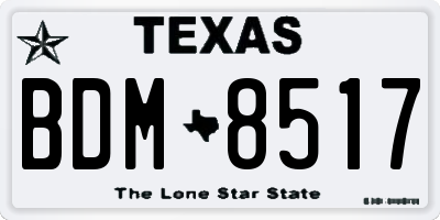 TX license plate BDM8517