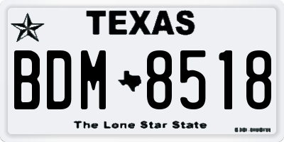 TX license plate BDM8518