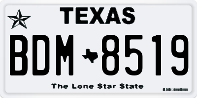 TX license plate BDM8519