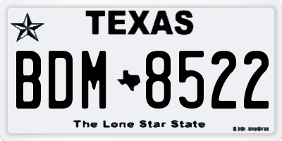 TX license plate BDM8522