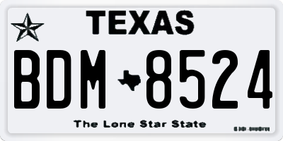 TX license plate BDM8524